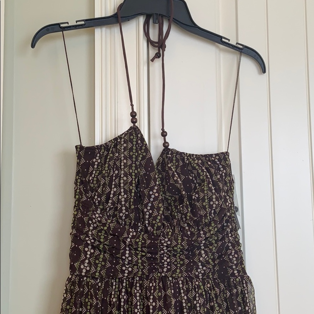 Brown and green summer dress